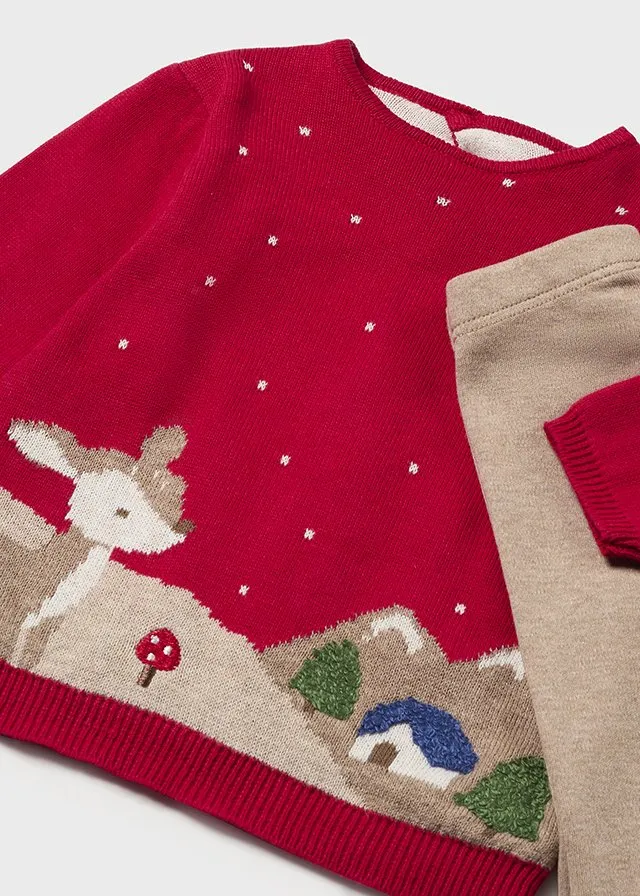 2 Piece Girls Fawn Sweater & Leggings