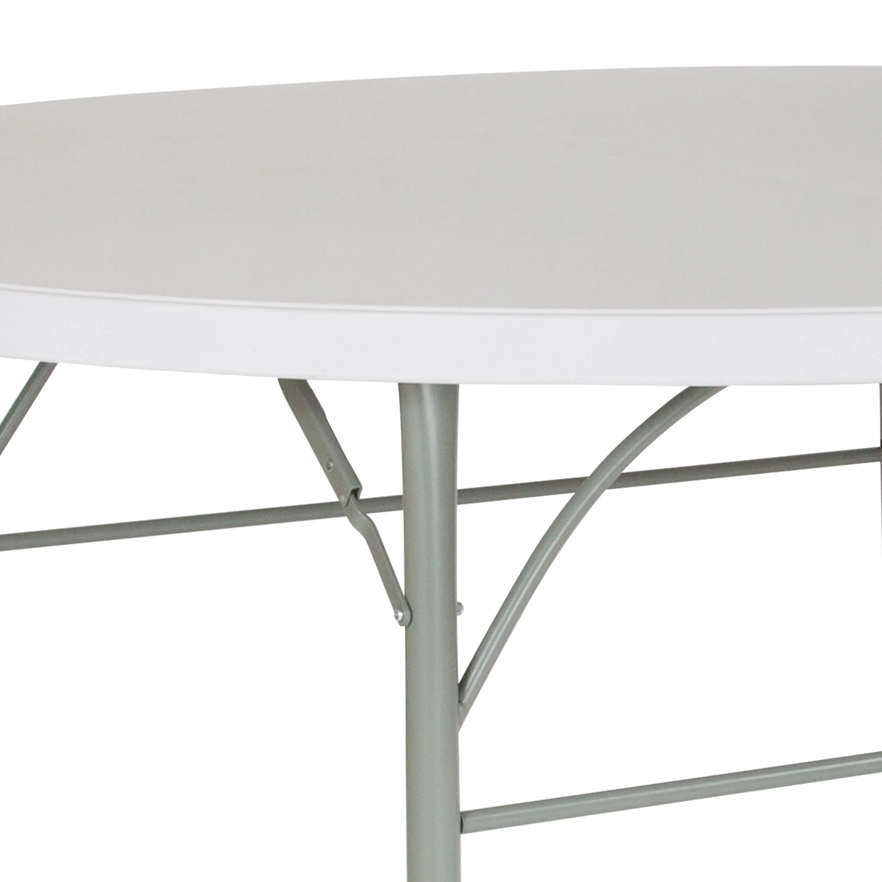 6-Foot Round Bi-Fold Plastic Banquet and Event Folding Table with Carrying Handle