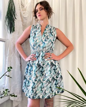 60s Victor Costa Metallic Dress | M