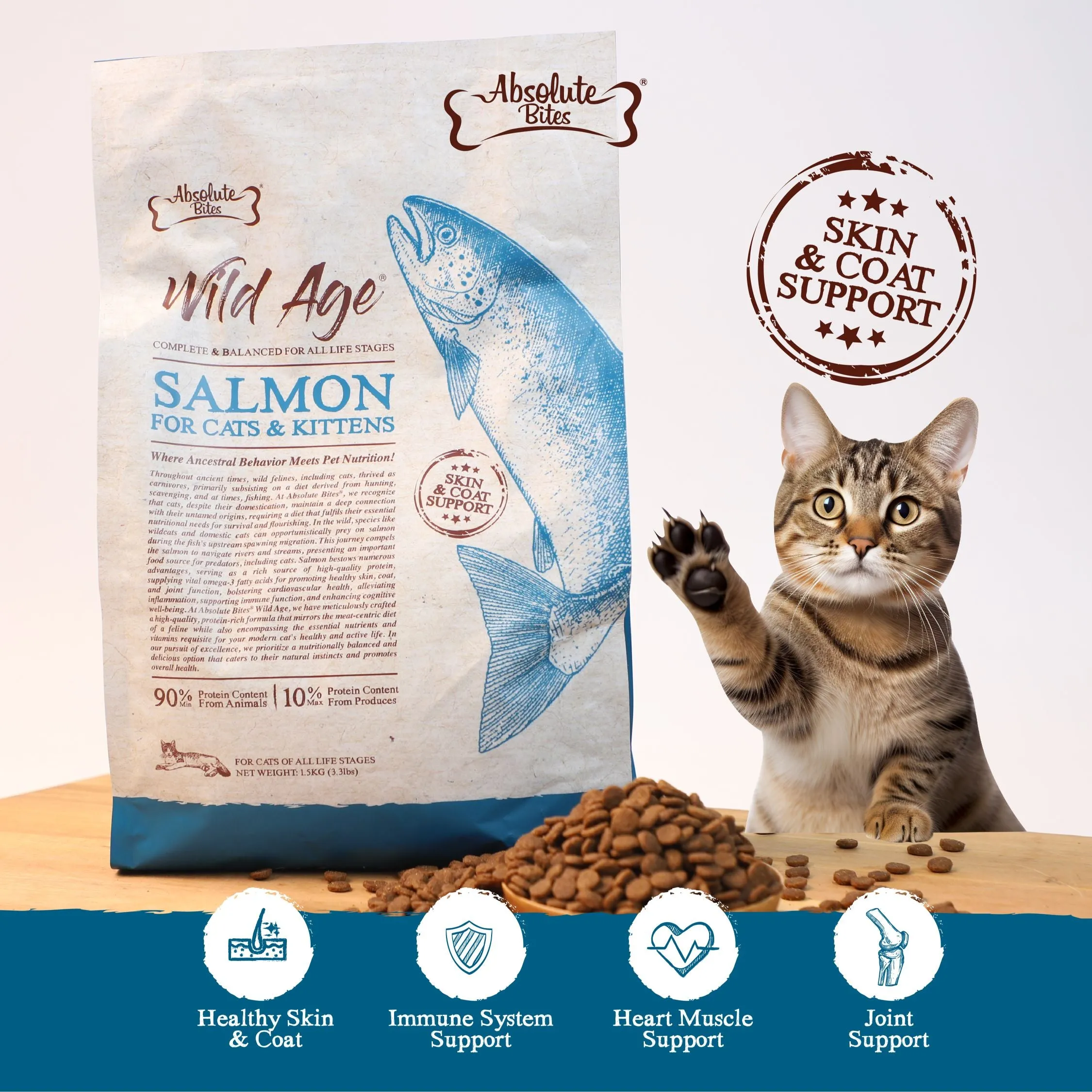 Absolute Bites Wild Age Dry Cat Food - Salmon (Sample)