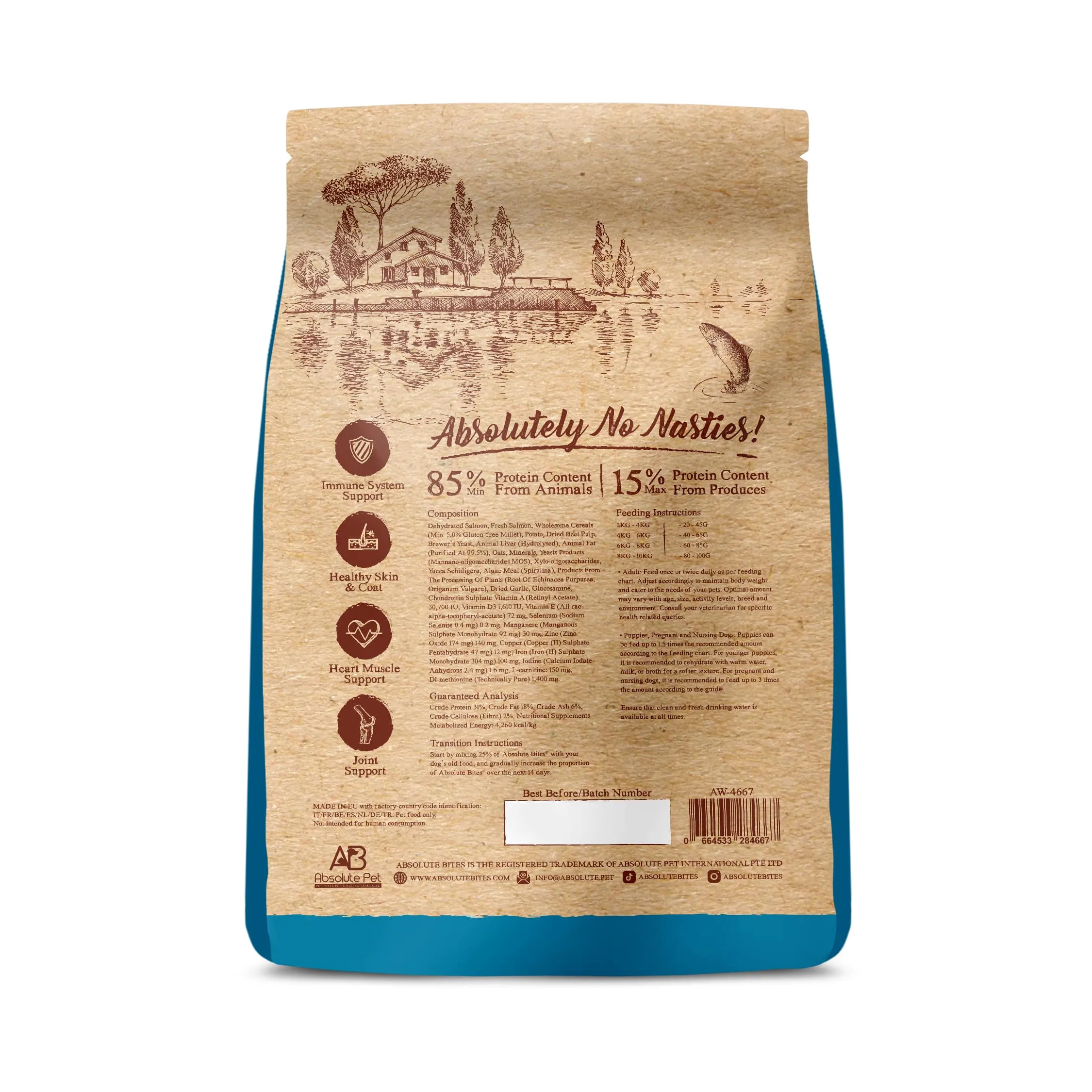 Absolute Bites Wild Age Dry Dog Food - Salmon & Potato (22lbs)