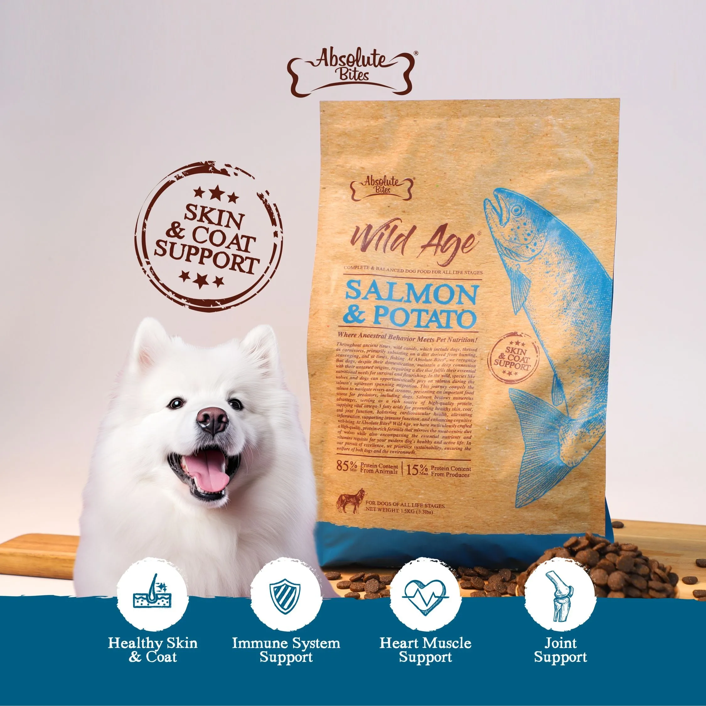 Absolute Bites Wild Age Dry Dog Food - Salmon & Potato (Sample)
