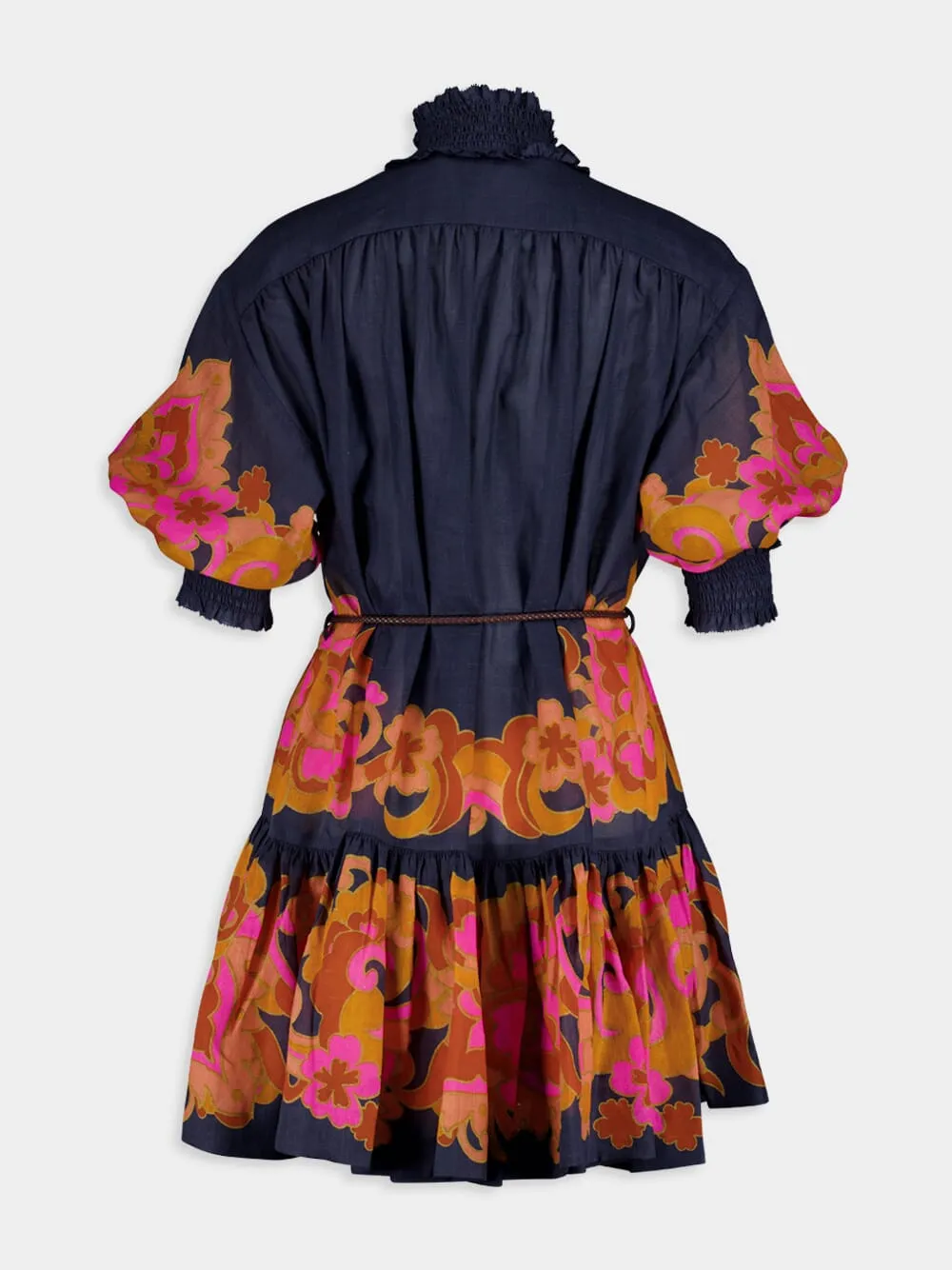 Acadian Lantern Floral Puff Sleeve Dress