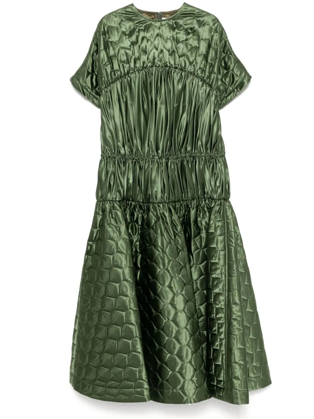 Acetate Satin Quilted Dress