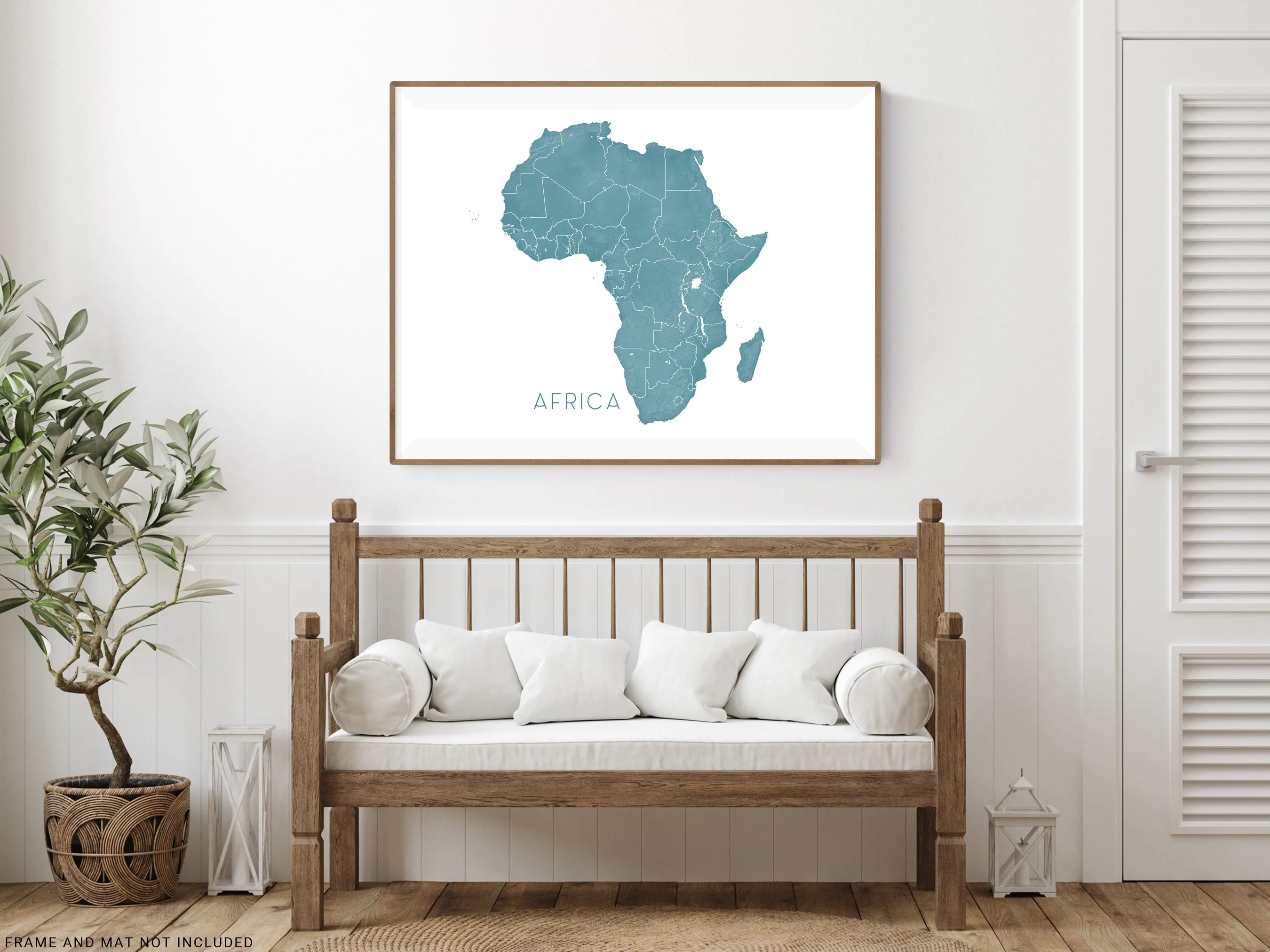 Africa Map Print Poster, 3D Topographic African Continent Wall Art Prints, Kenya South Africa Egypt Morocco Madagascar
