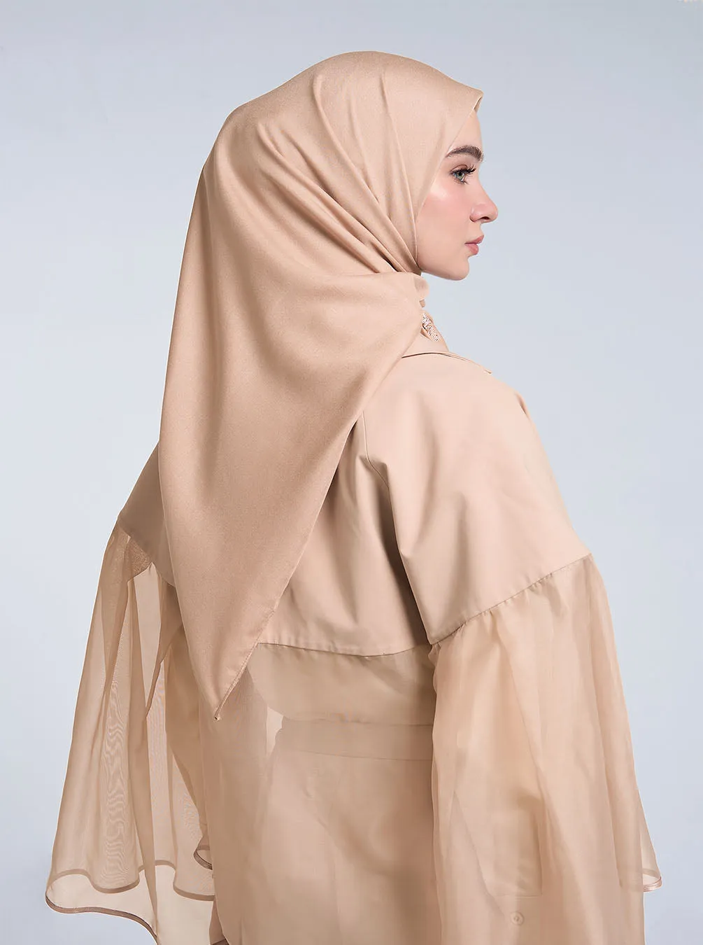 AIRY VOILE SCARF PLAIN BEIGE BLUSH