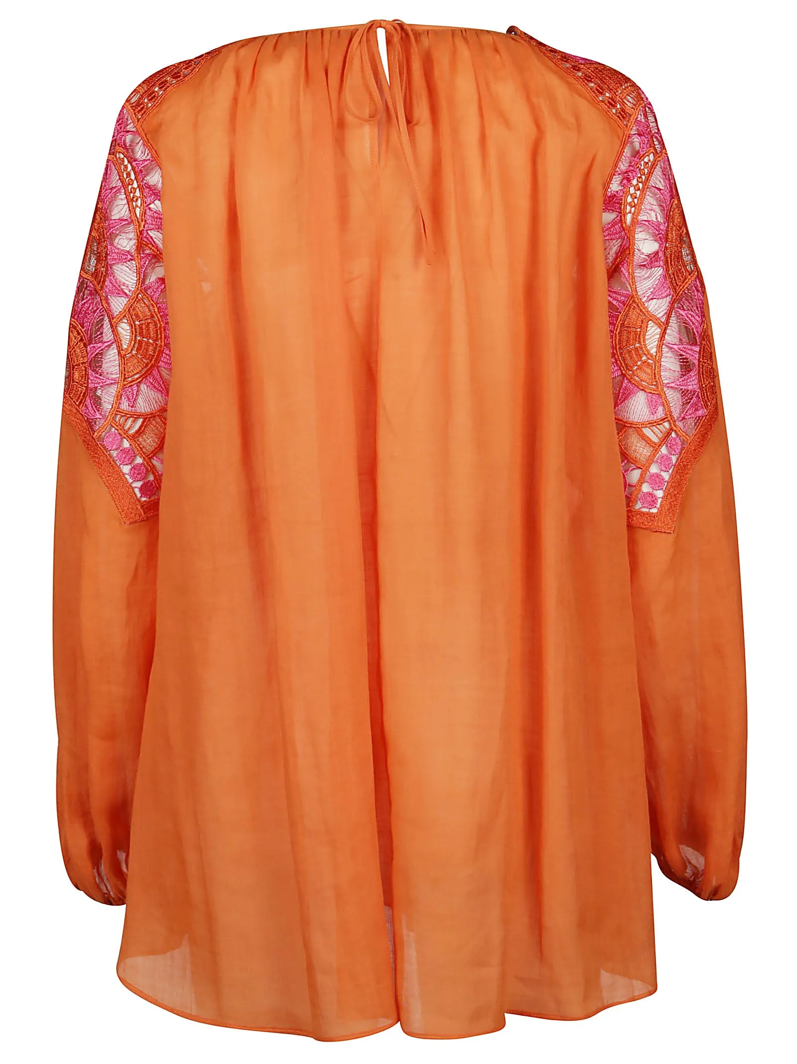 Alberta Ferretti Embroidered Puff Sleeve Dress