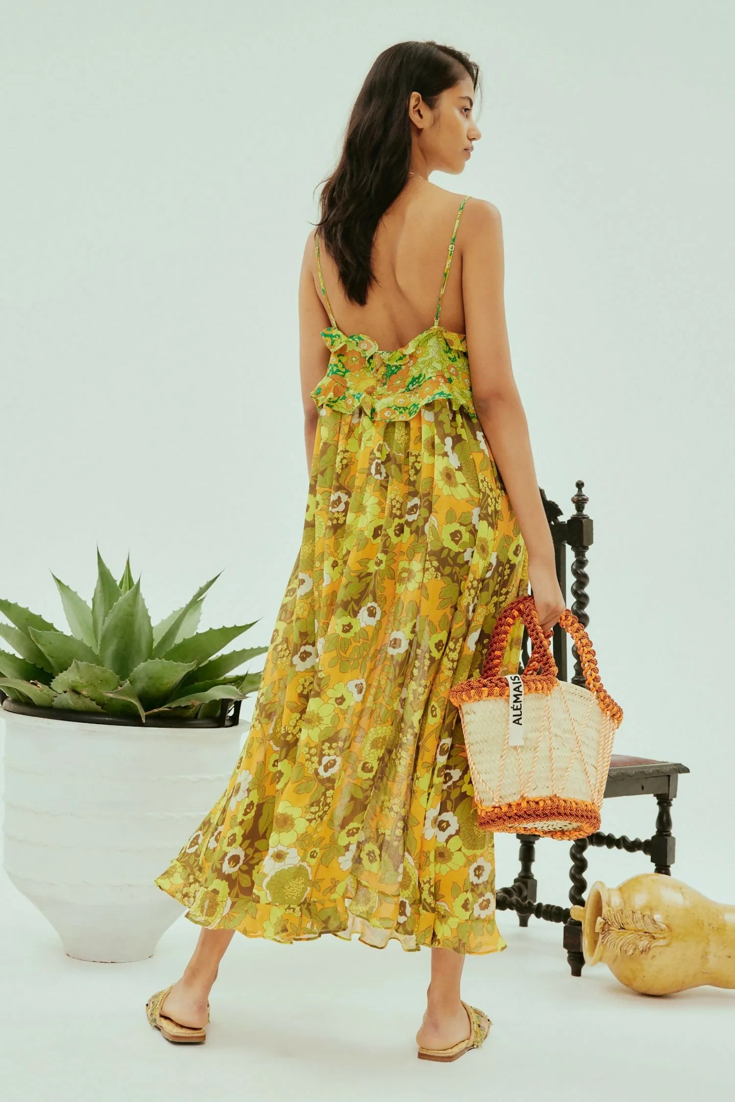 Alemais Jeff Spliced Frill Midi Dress