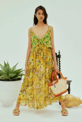Alemais Jeff Spliced Frill Midi Dress