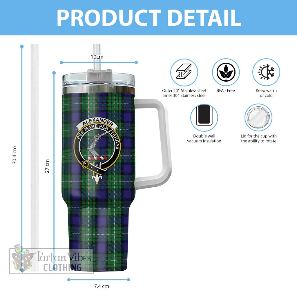 Alexander Tartan and Family Crest Tumbler with Handle