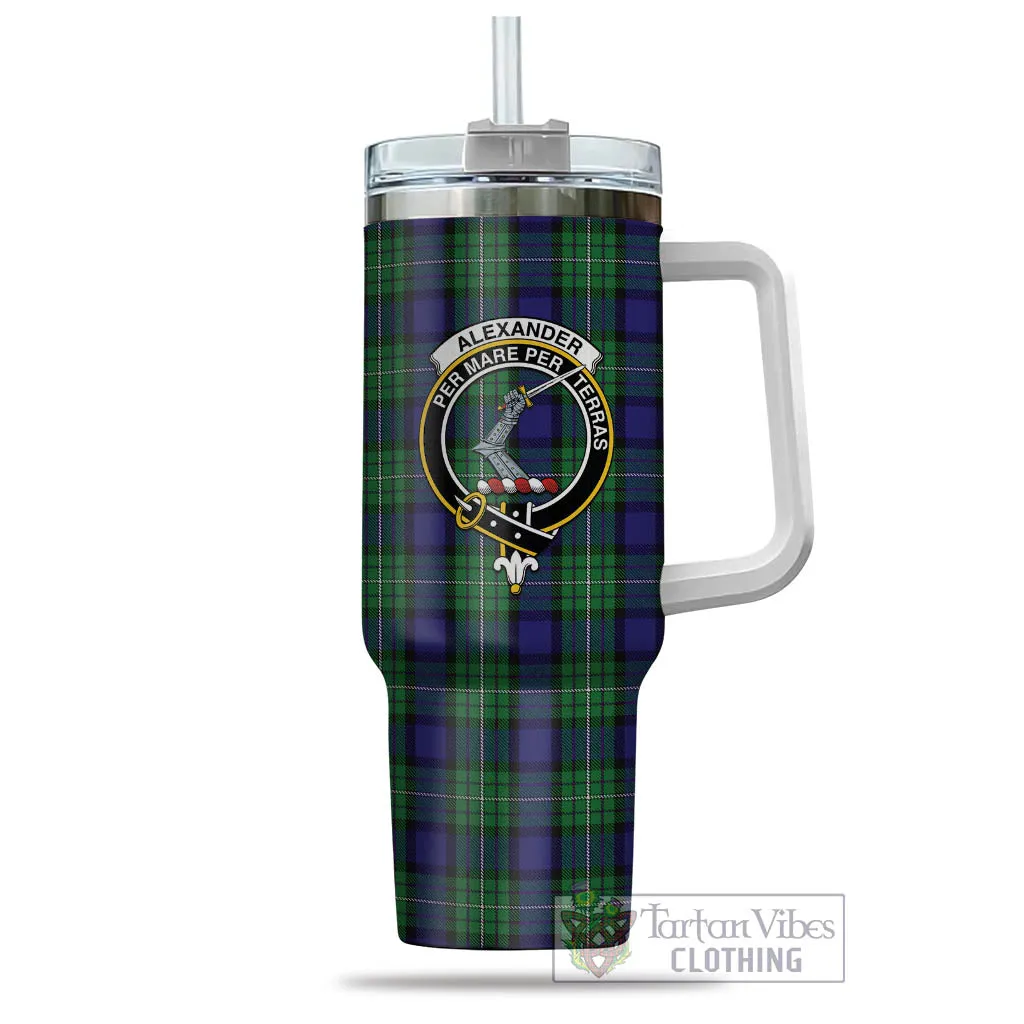 Alexander Tartan and Family Crest Tumbler with Handle