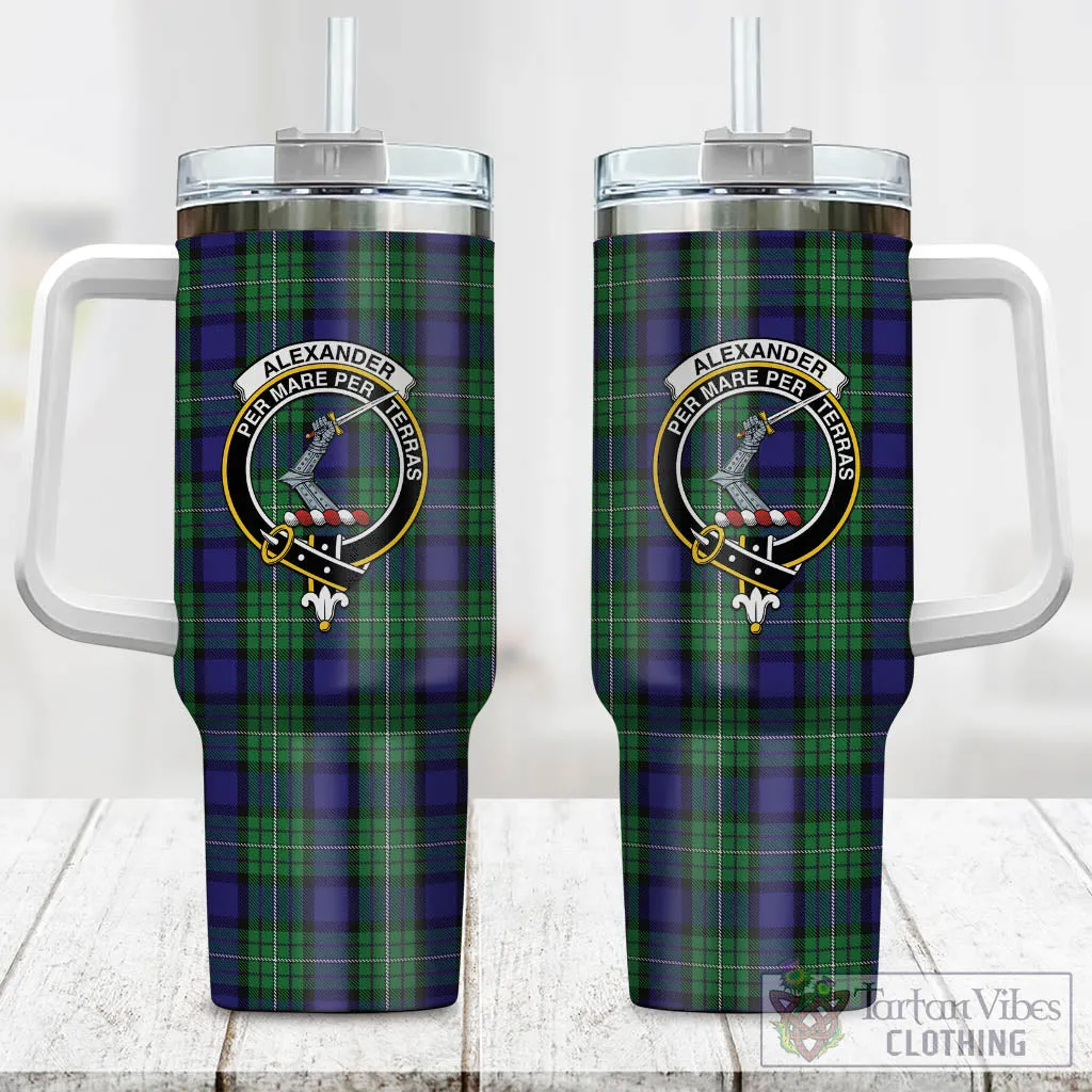 Alexander Tartan and Family Crest Tumbler with Handle