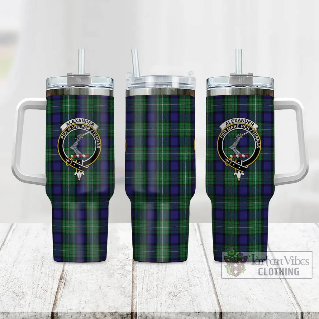 Alexander Tartan and Family Crest Tumbler with Handle