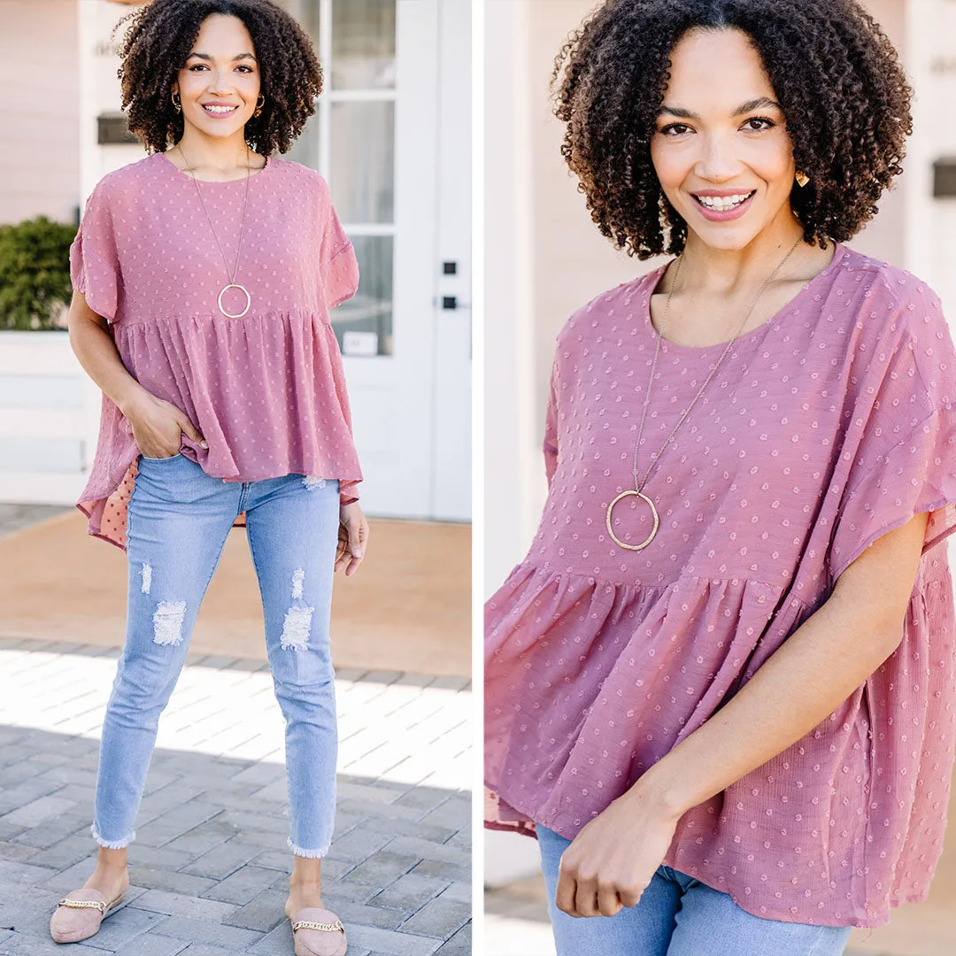 Always In Love Rosewood Pink Babydoll Top
