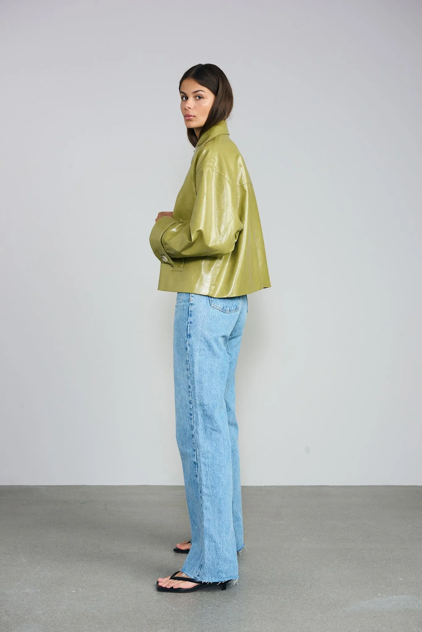 AMY VEGAN JACKET - LIGHT GREEN
