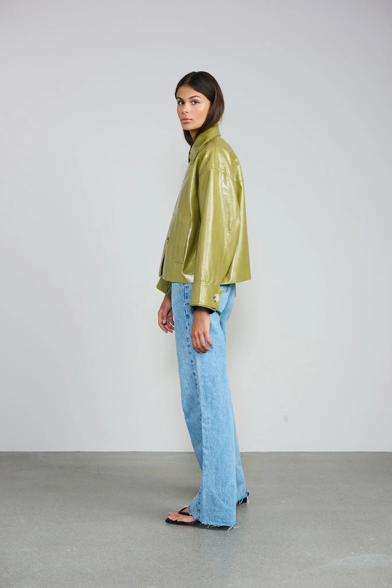 AMY VEGAN JACKET - LIGHT GREEN