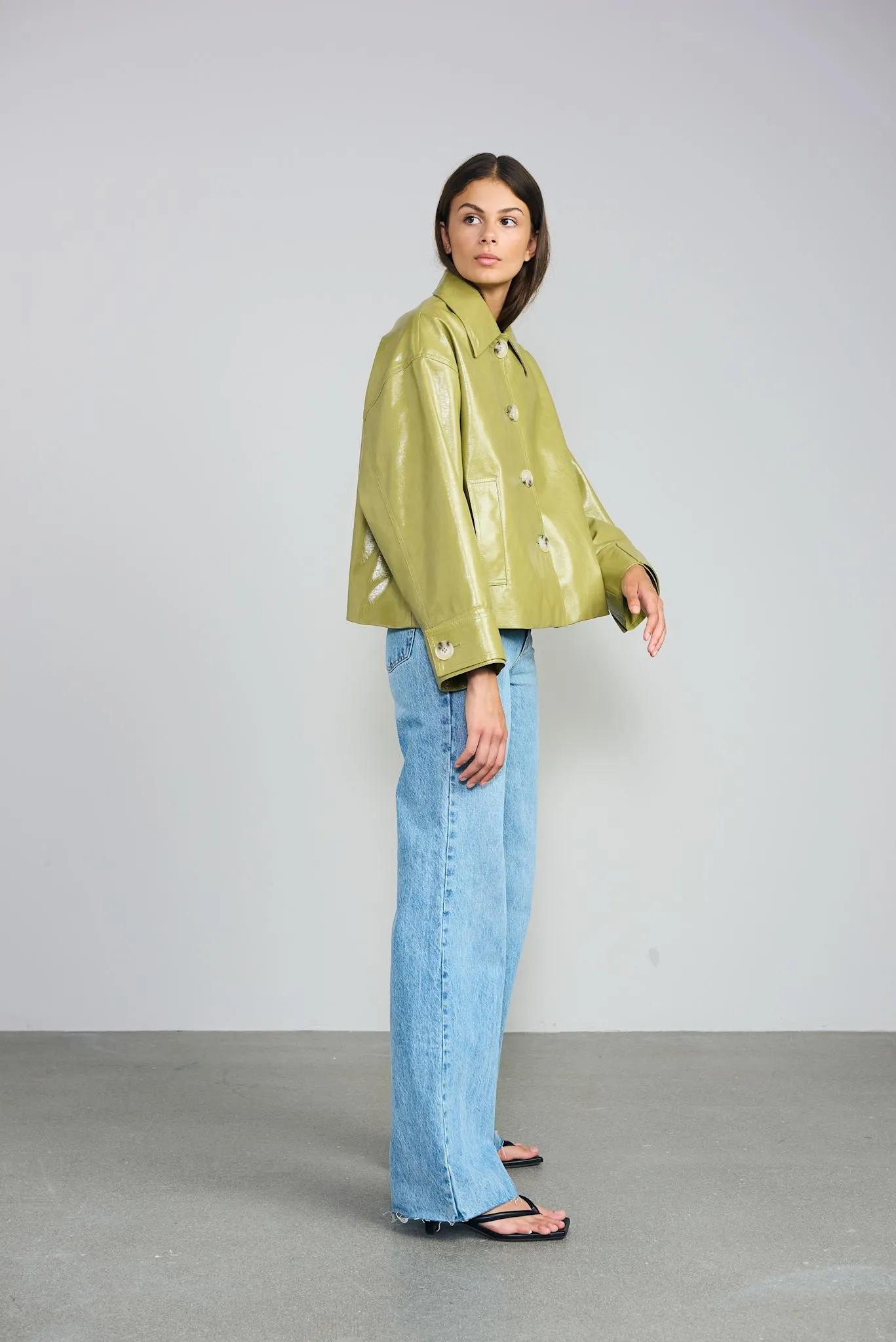 AMY VEGAN JACKET - LIGHT GREEN
