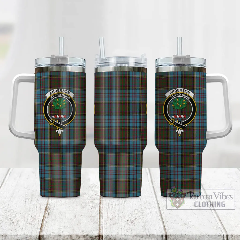 Anderson Tartan and Family Crest Tumbler with Handle