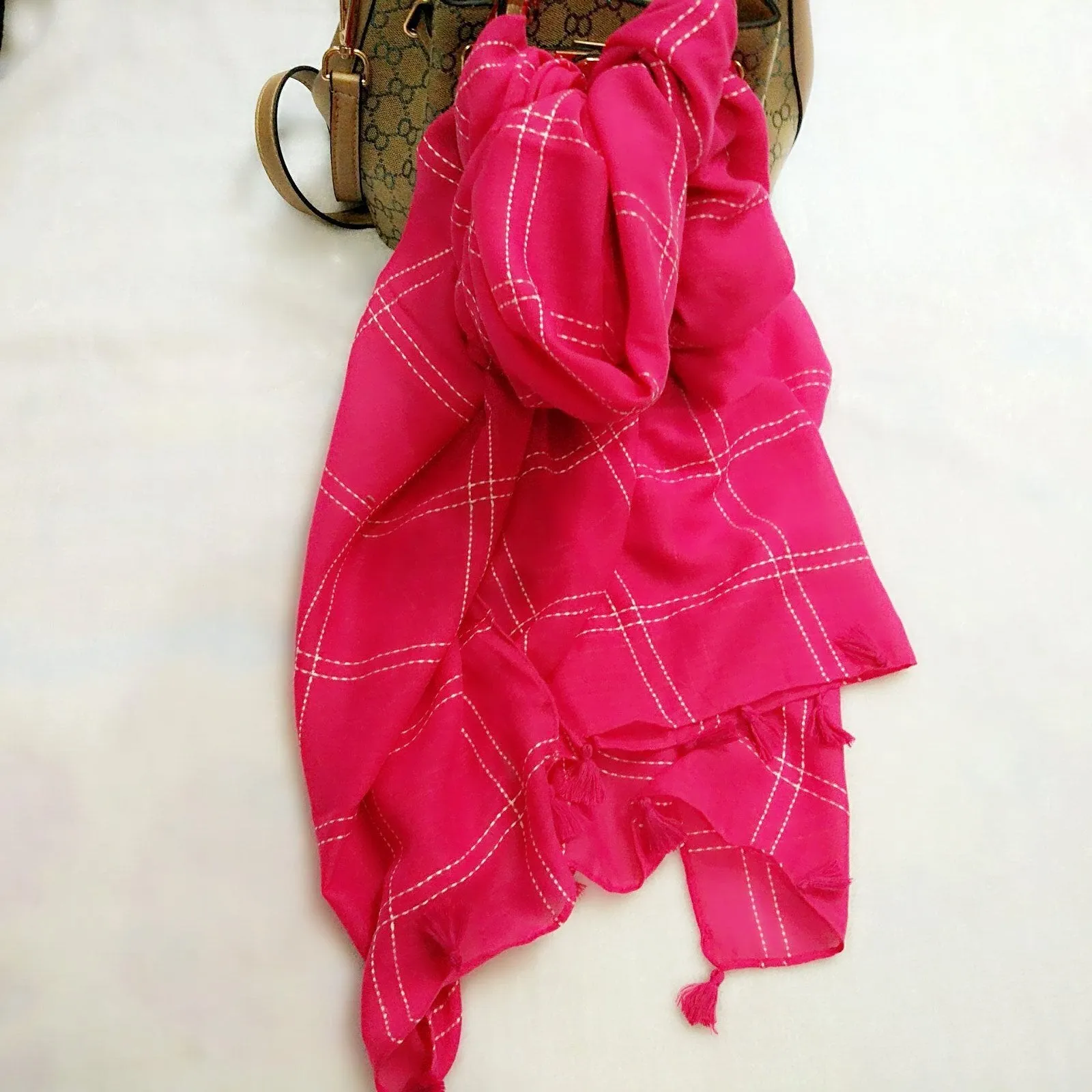 Artistic All-match Vintage Cotton Plaid Scarf