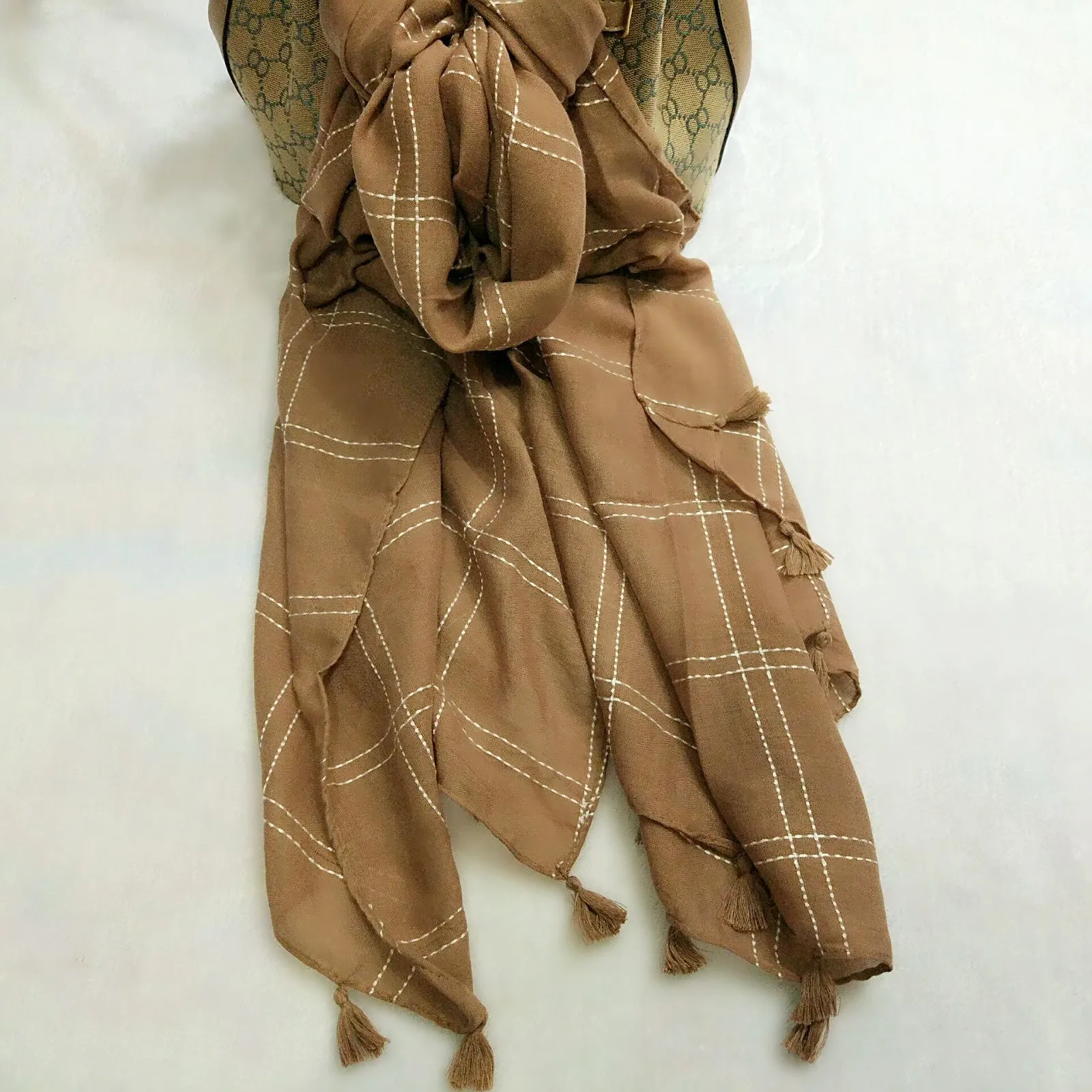 Artistic All-match Vintage Cotton Plaid Scarf