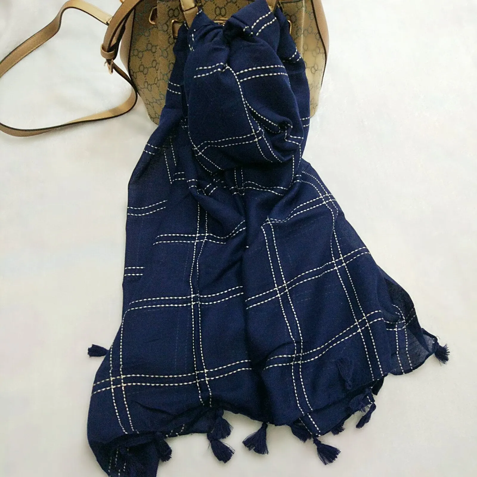 Artistic All-match Vintage Cotton Plaid Scarf