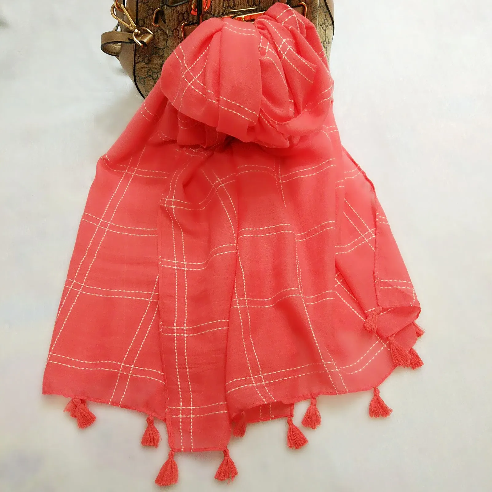 Artistic All-match Vintage Cotton Plaid Scarf