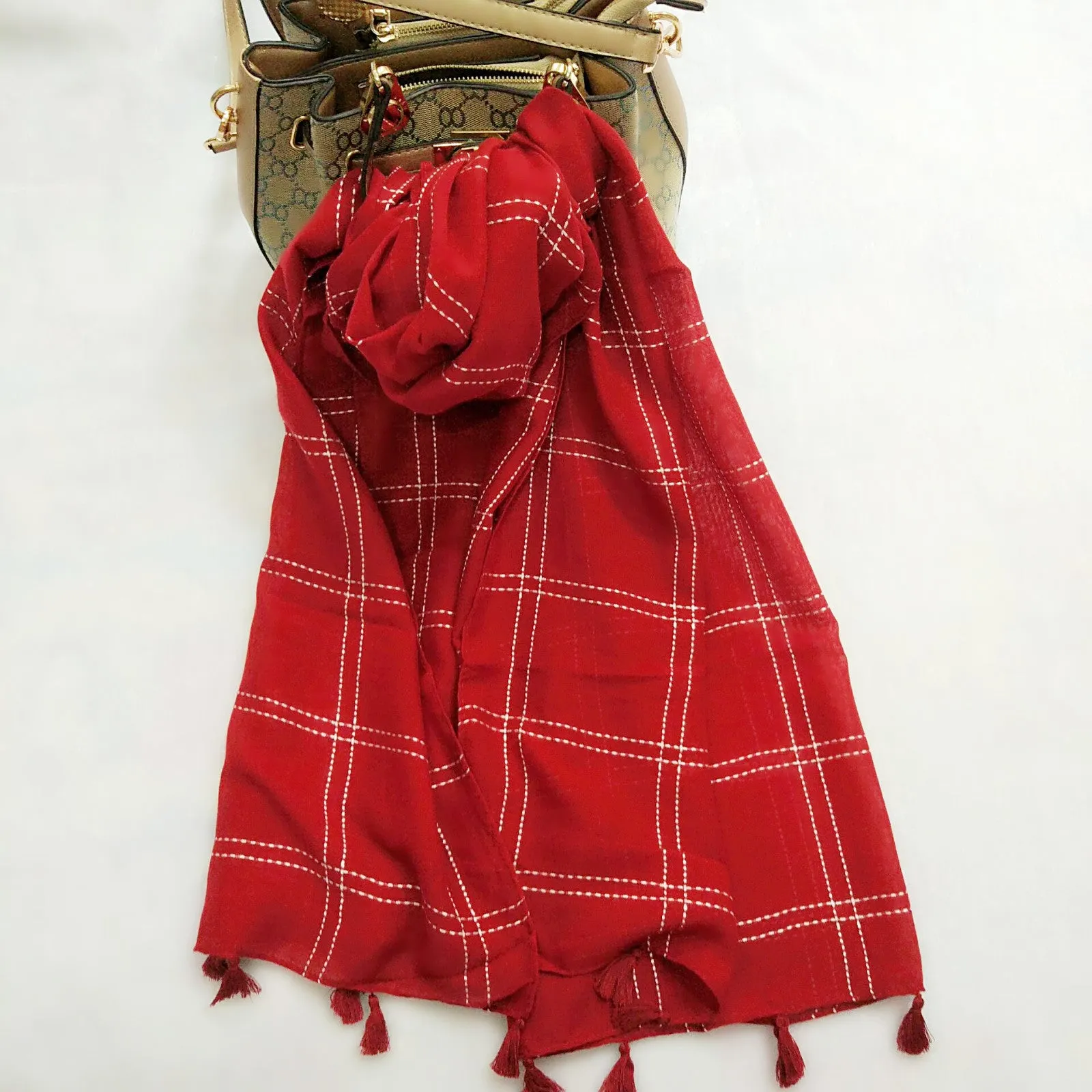Artistic All-match Vintage Cotton Plaid Scarf