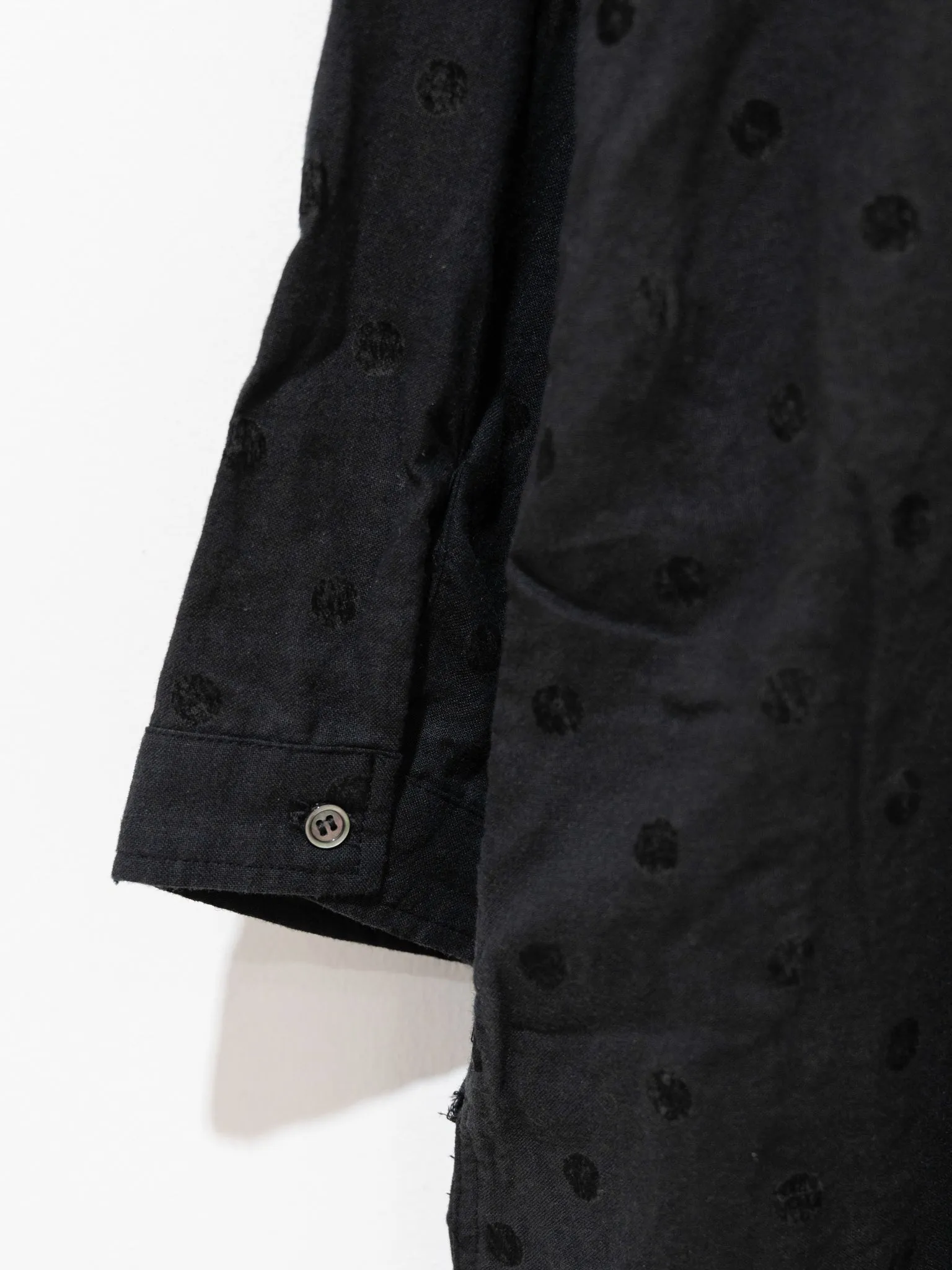 Azumadaki Ramie Flocky Dot Dress - Black
