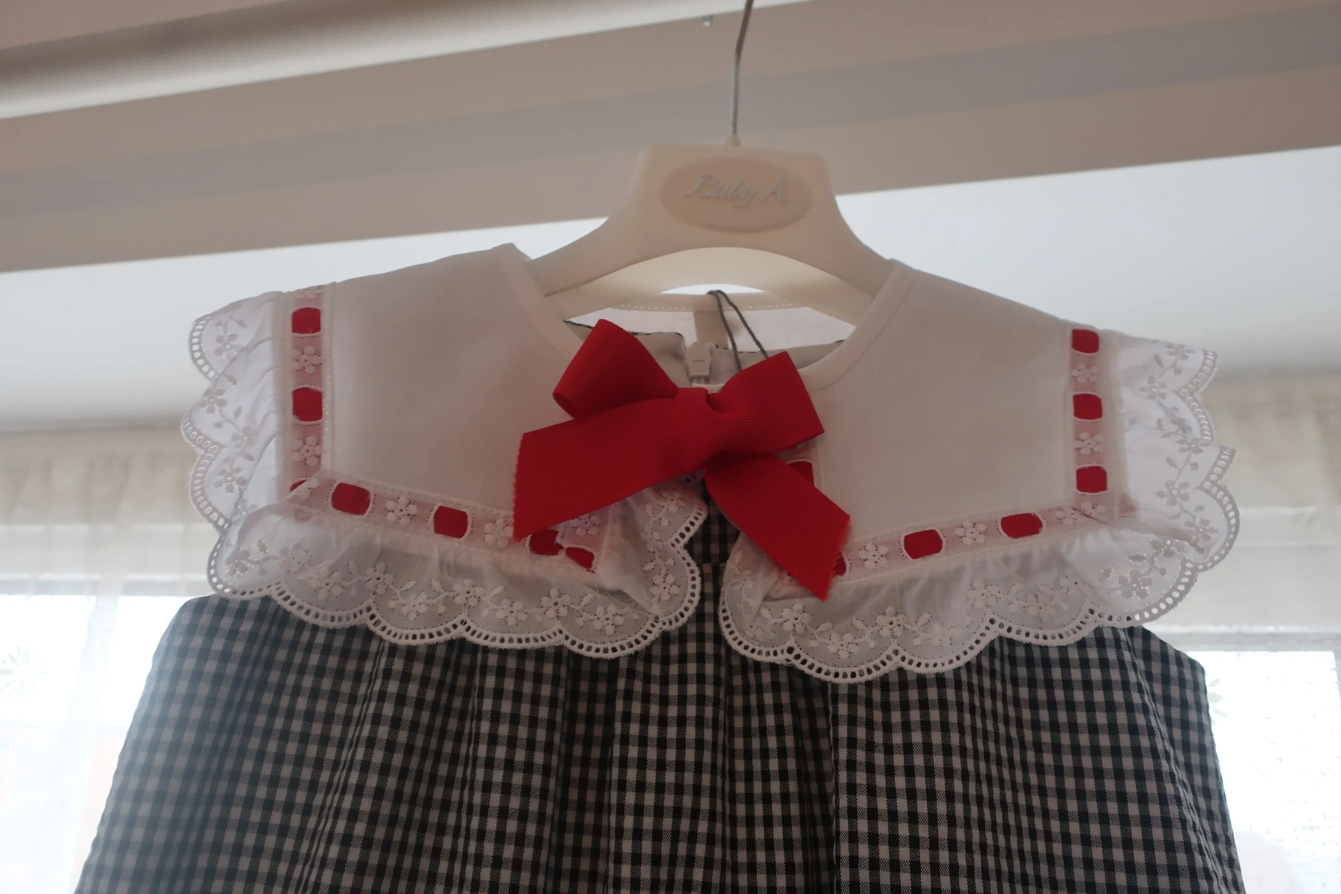 Baby A Black Gingham White Collar Dress