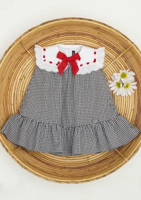 Baby A Black Gingham White Collar Dress