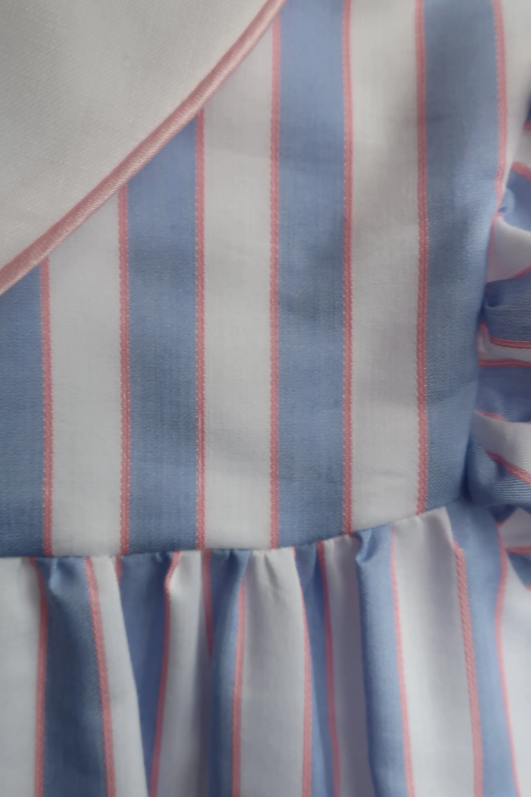 Baby A Blue Stripe Embroidery Dress