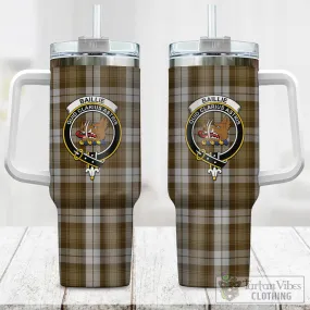 Baillie Dress Tartan and Family Crest Tumbler with Handle