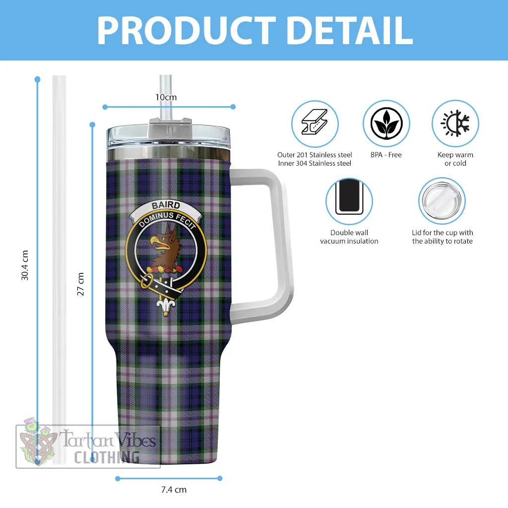 Baird Dress Tartan and Family Crest Tumbler with Handle
