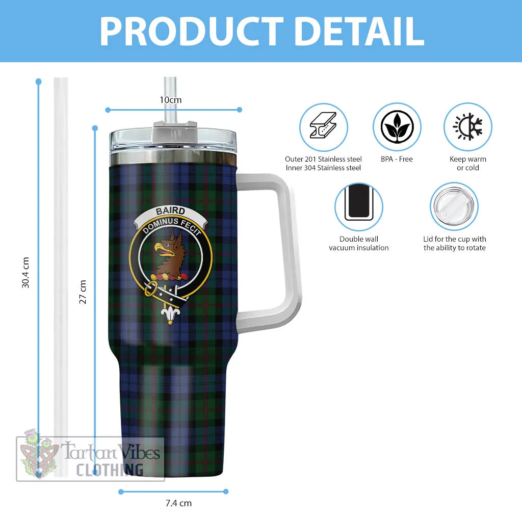 Baird Tartan and Family Crest Tumbler with Handle