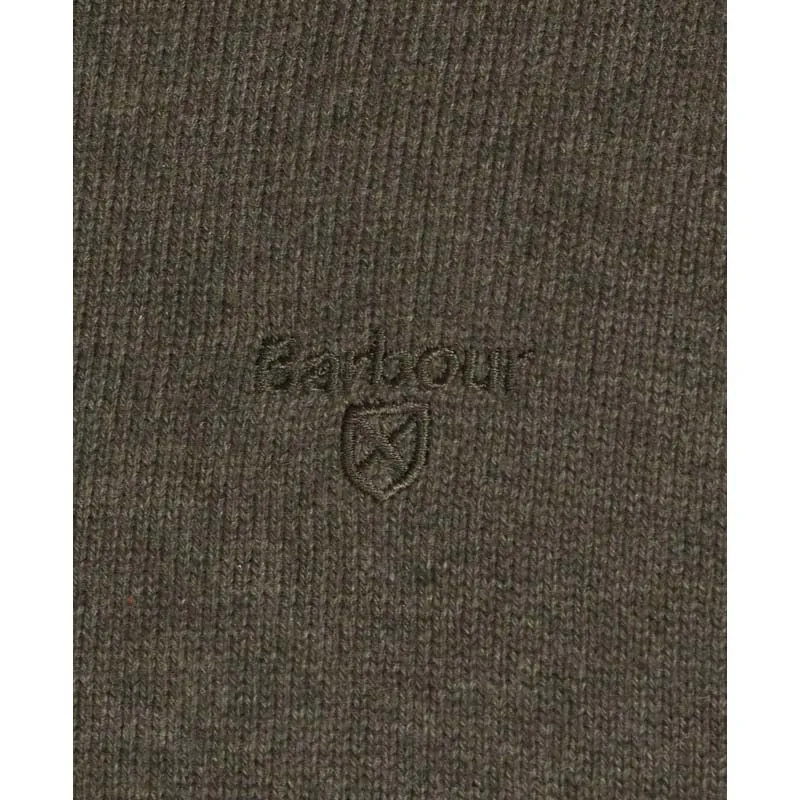 Barbour Cotton Half Zip Mens Jumper - Olive Marl