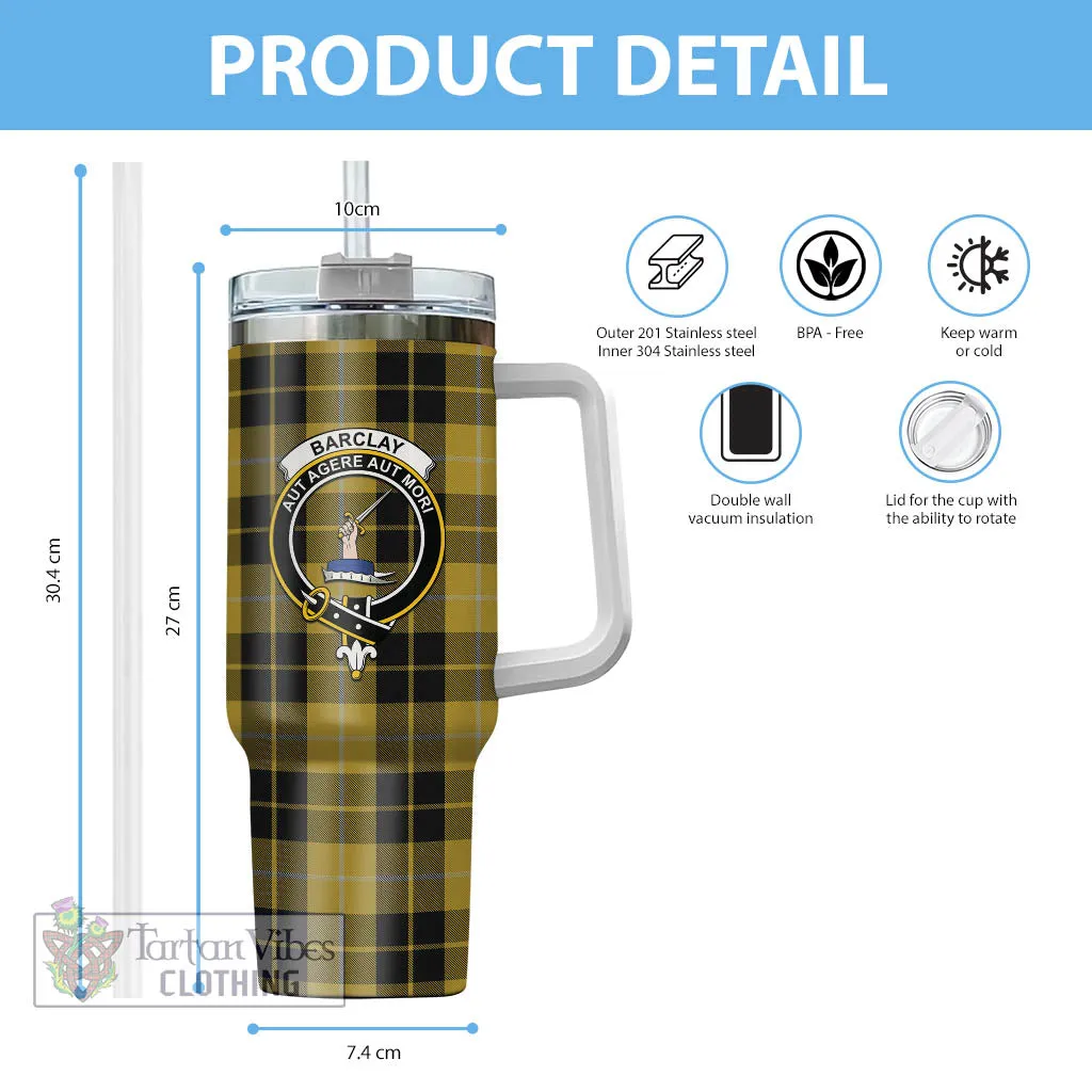 Barclay Dress Tartan and Family Crest Tumbler with Handle