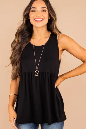 Better With You Black Babydoll Tank