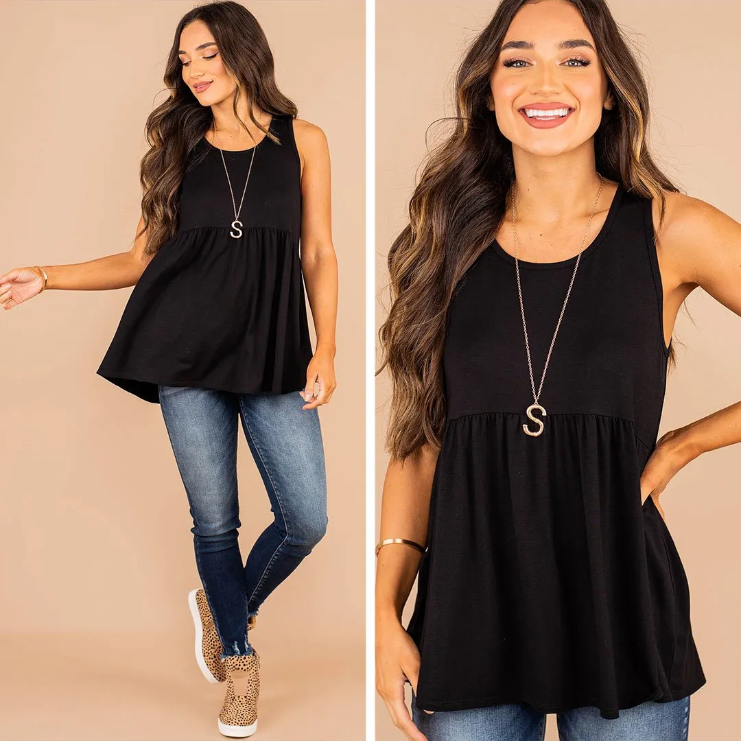 Better With You Black Babydoll Tank