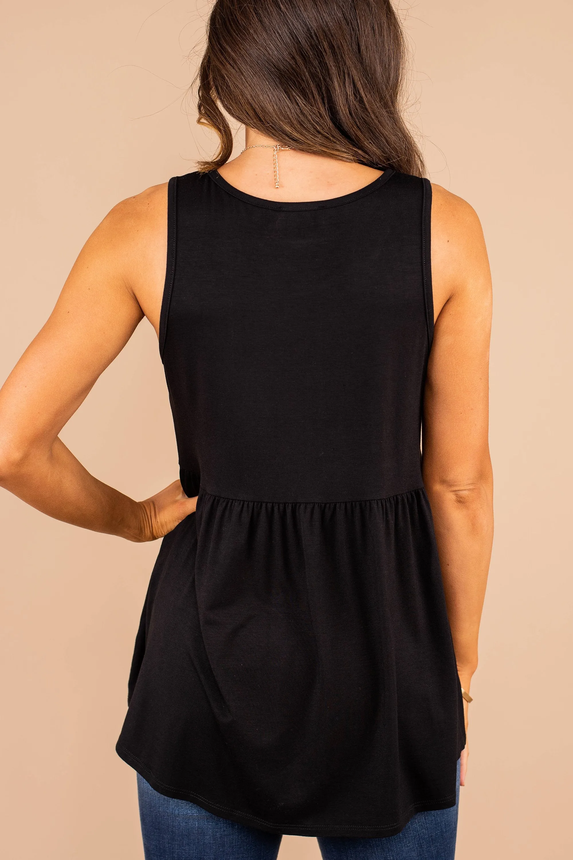 Better With You Black Babydoll Tank