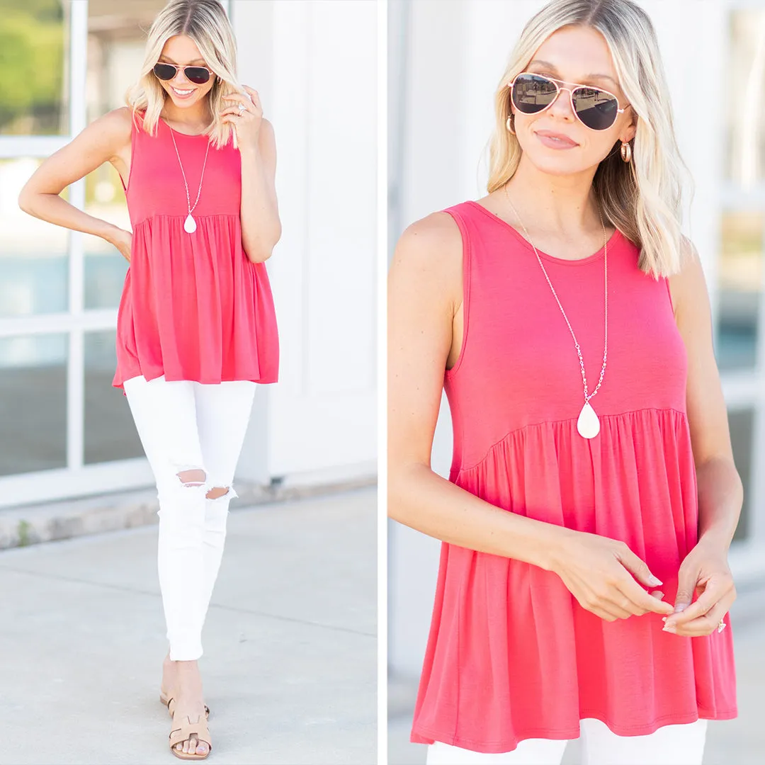 Better With You Coral Red Babydoll Tank