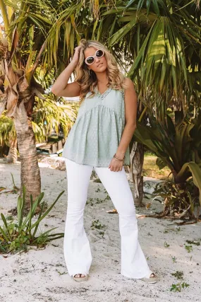 Beyond Bali Babydoll Tank in Pear
