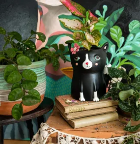 Black Kitty Planter