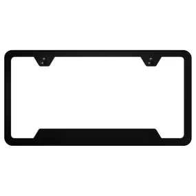 Black Notched License Plate Frame - Powder-Coated Stainless Steel