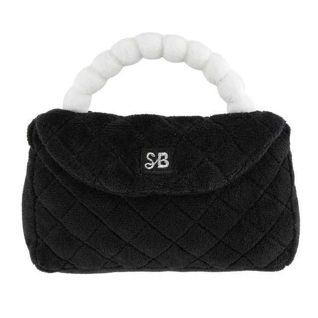 Black Quilted Rattle Purse Toy