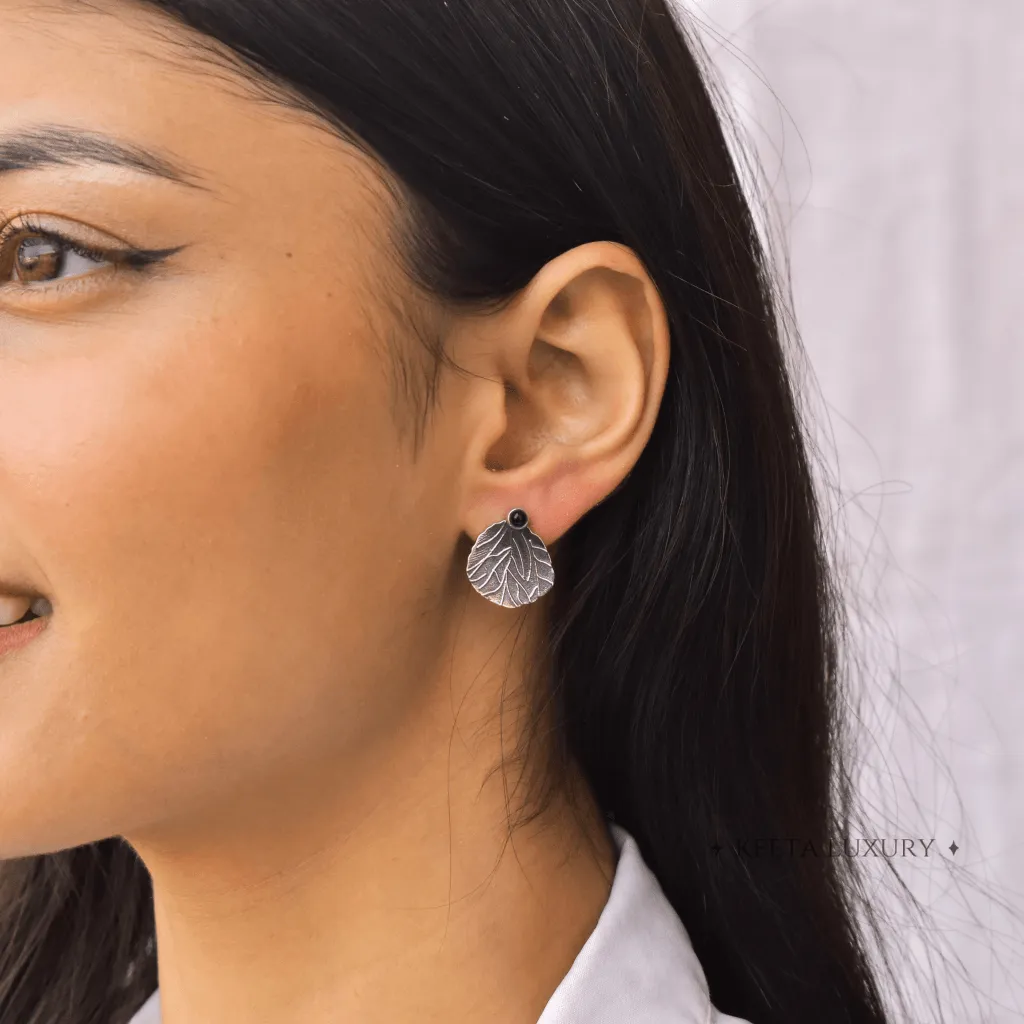 Black Rose Petal - Onyx Studs