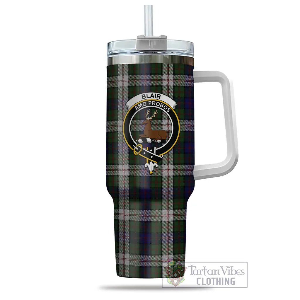 Blair Dress Tartan and Family Crest Tumbler with Handle