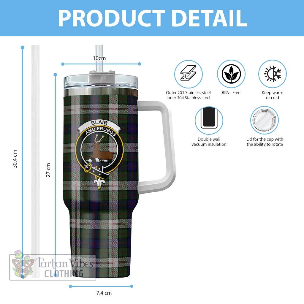 Blair Dress Tartan and Family Crest Tumbler with Handle