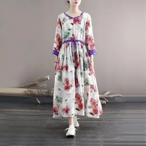 Blooming Floral Ramie Dress