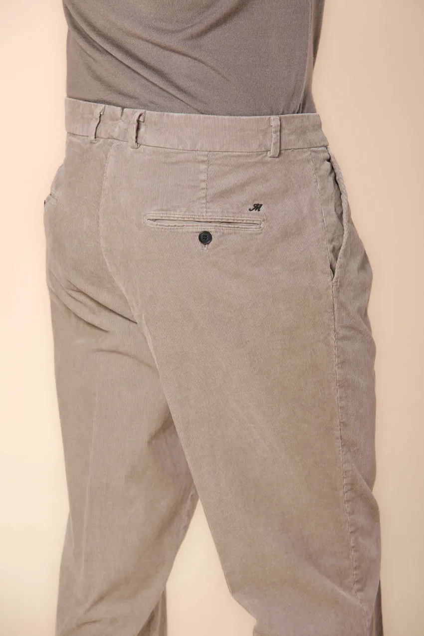 Boston 1 Pinces men's chino pants in velvet 1000 striped relaxed fit 