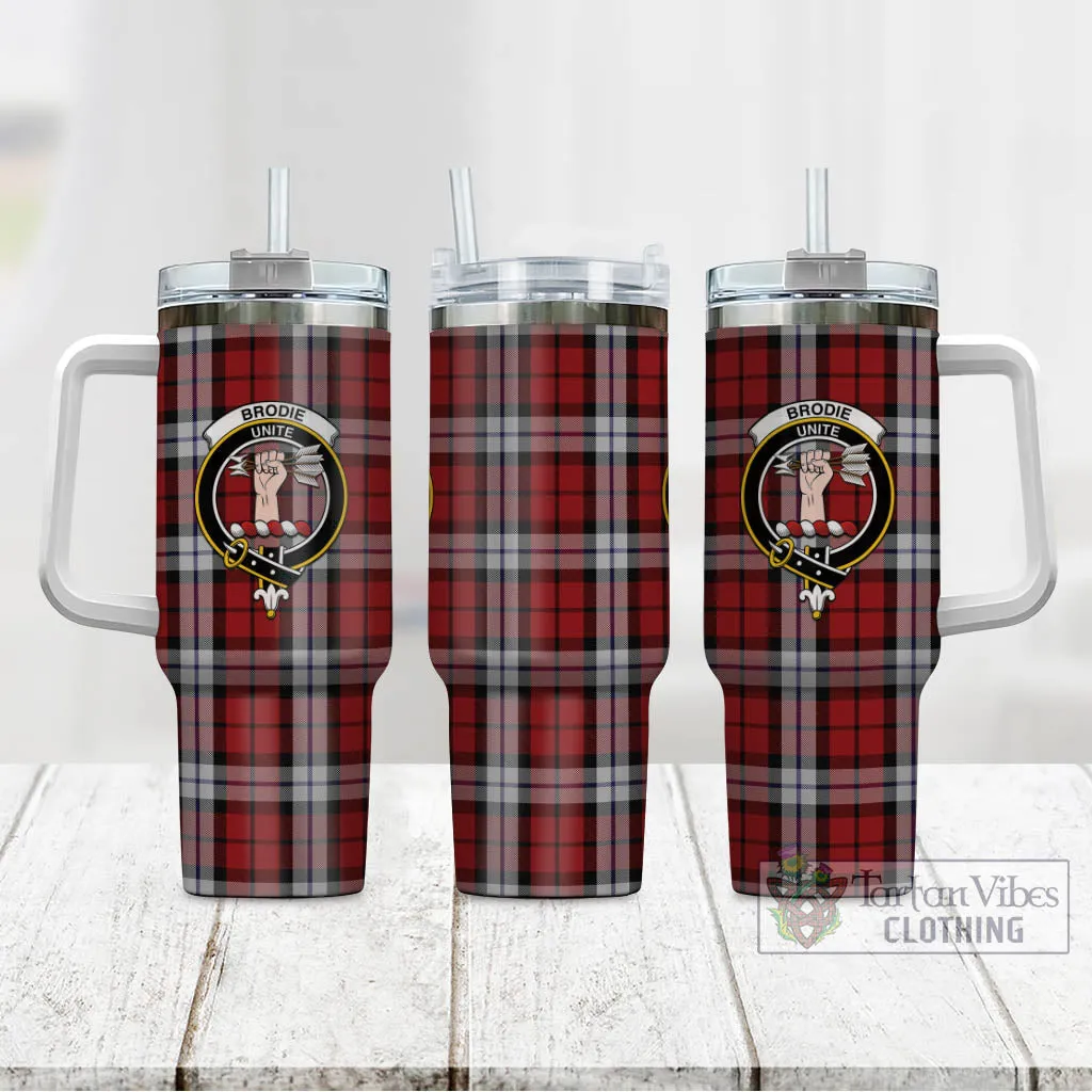 Brodie Dress Tartan and Family Crest Tumbler with Handle